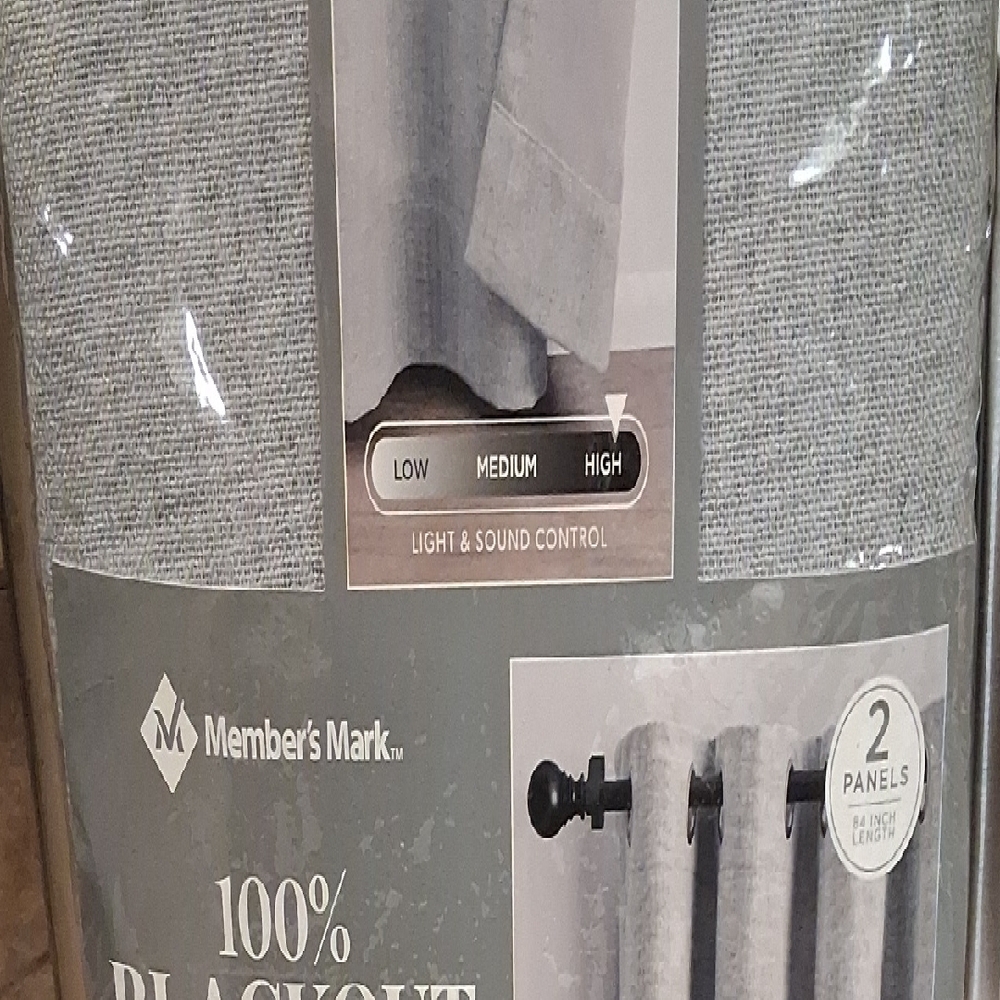 Member's Mark Light Gray Blackout Curtains